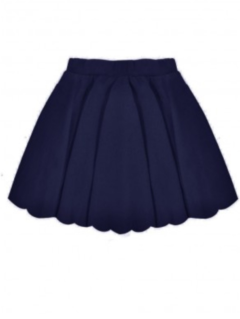 BCBGeneration Navy Mini Skirt with Scalloped Hem